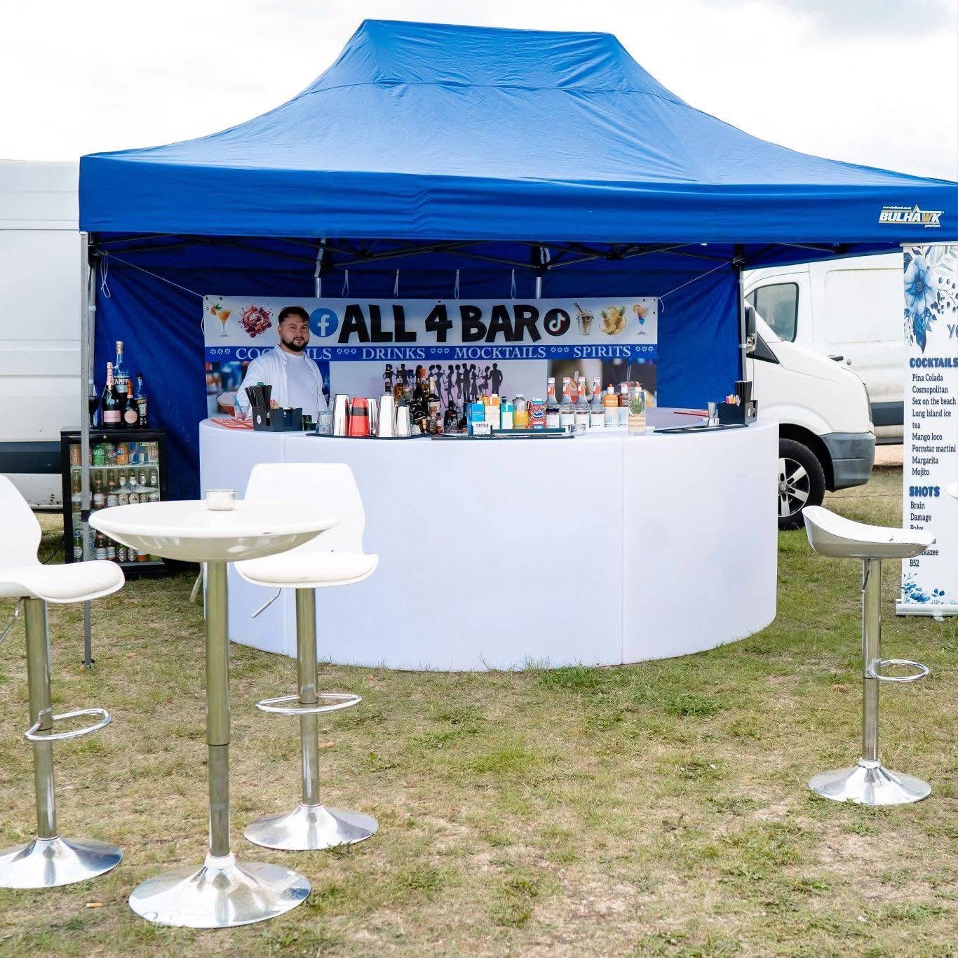 The bar, set up outdoors