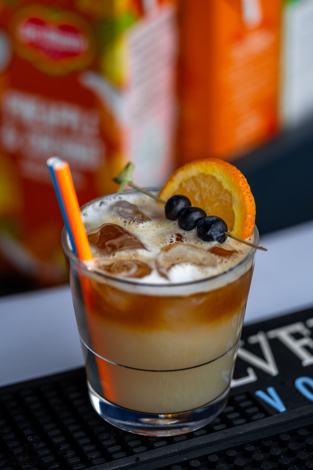 Berries, orange and ice
