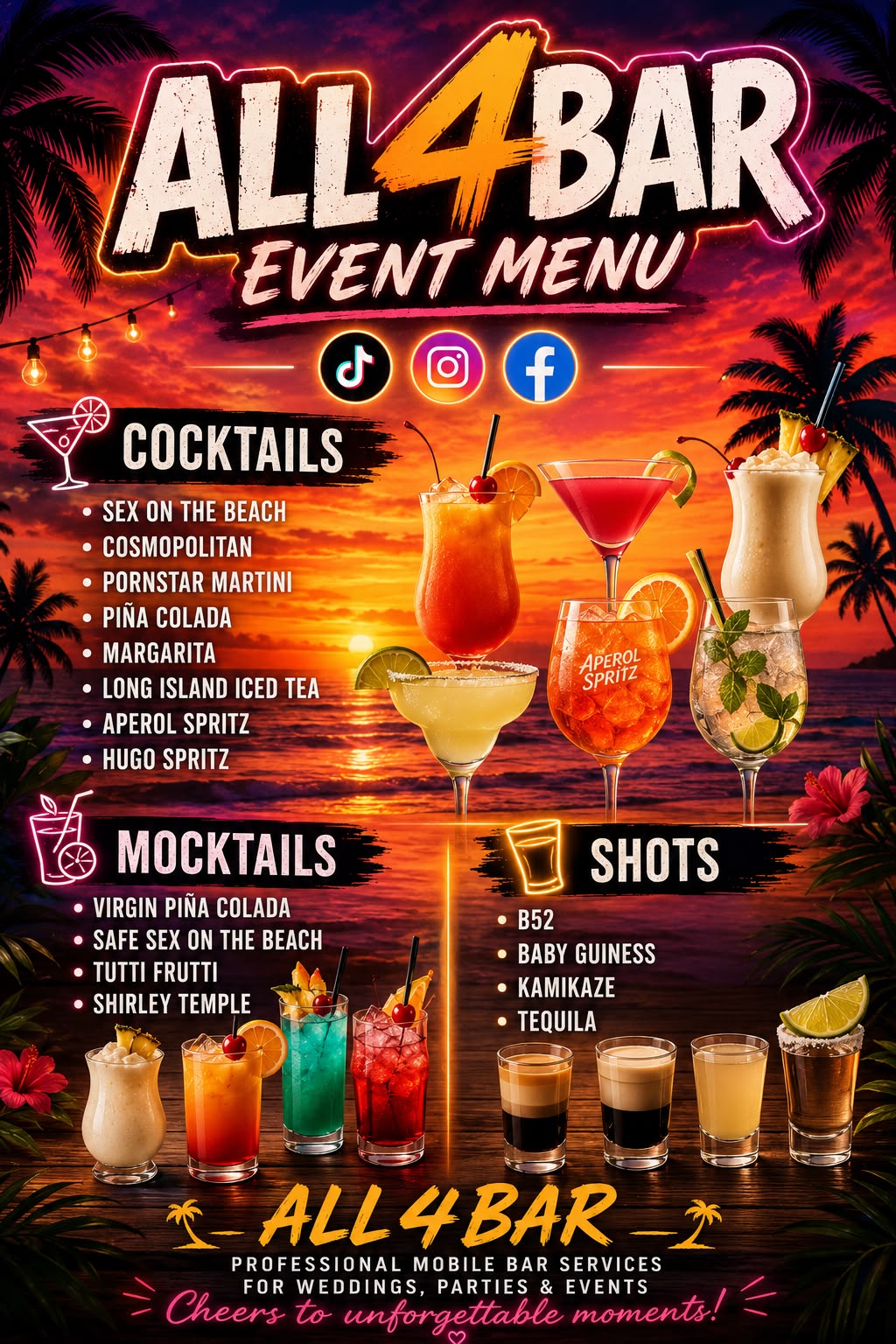 Our event menu